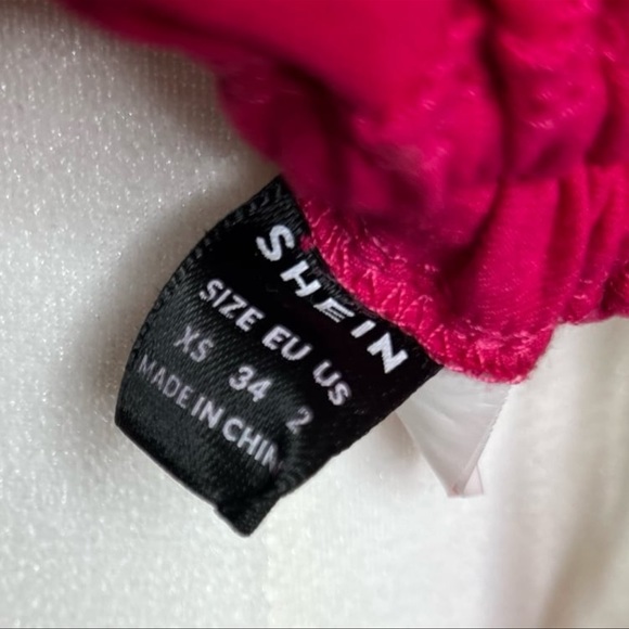 💝 Shein Draped Collar Drawstring Cami Top - Hot Pink - Picture 3 of 5